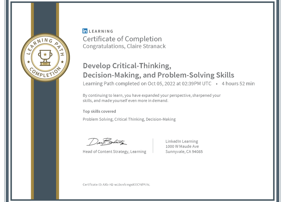 Develop Critical Thinking Decision Making and Problem Solving Skills LinkedIn Learning